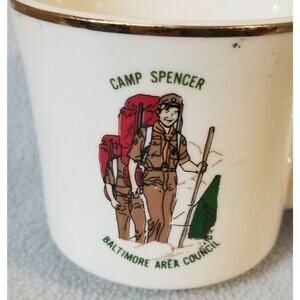 Vtg Boy Scout BSA Camp Spencer Baltimore Area Council Coffee Mug USA Hiking